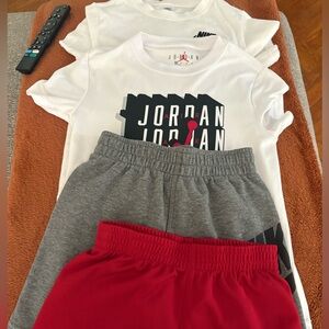 Jordan/Nike Kids Matching Set - White, Gray, Red